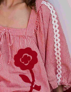 Sissel Edelbo abelone top - red flower side