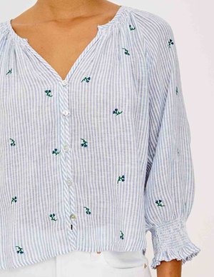 Rails mariah blouse - bluebell stripe side