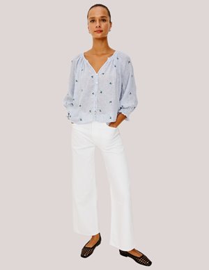 Rails mariah blouse - bluebell stripe back