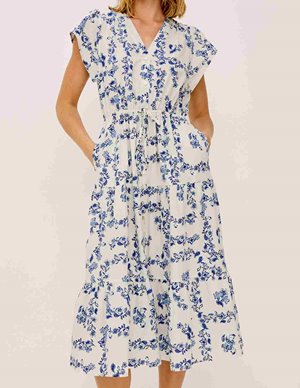 Rails roza dress - ceramic floral detail