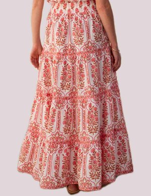 Pink City Prints rah rah skirt - desert blush model