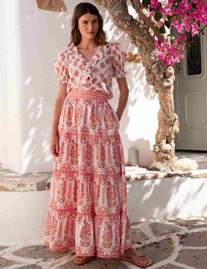 Pink City Prints rah rah skirt - desert blush detail