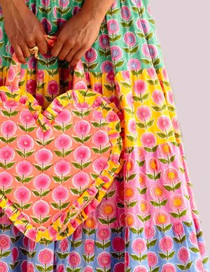 Pink City Prints zizi dress - rainbow detail