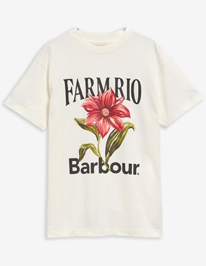 Barbour wildflower tee - cream back