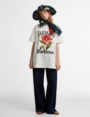 Barbour wildflower tee - cream detail