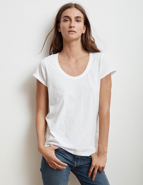 Velvet by Graham and Spencer Katie03 city slub tee - white