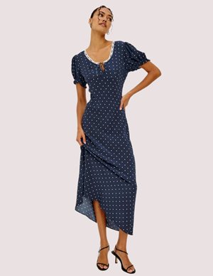 Rails allison dress - navy polka dot detail