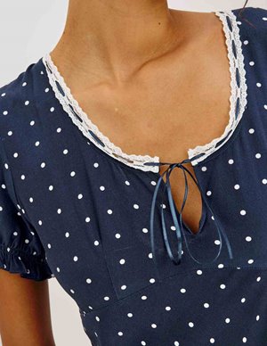 Rails allison dress - navy polka dot back