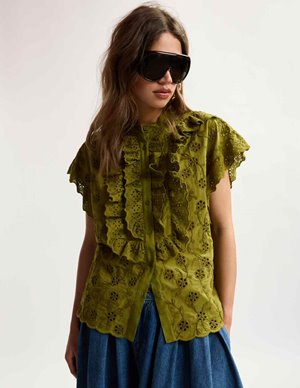 Essentiel Antwerp jellaba blouse - khaki