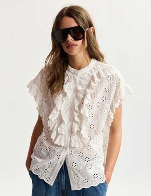 Essentiel Antwerp jellaba blouse - white