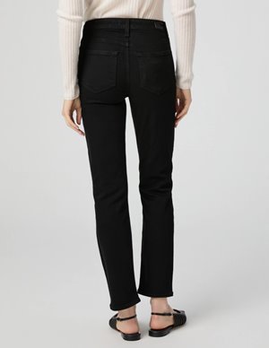 Paige Jeans cindy straight ankle jeans - black shadow side