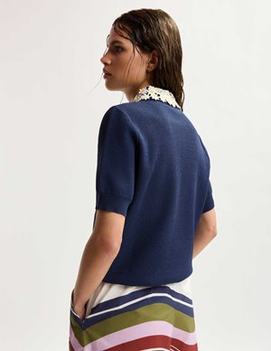 Essentiel Antwerp jember polo top - blue detail