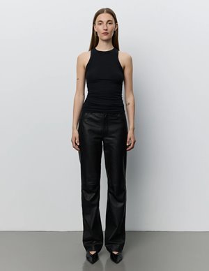 Sofie Schnoor gattisw leather trousers - black