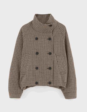 Bellerose jackal jacket - brown houndstooth back