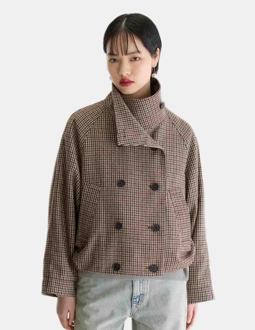 Bellerose jackal jacket - brown houndstooth