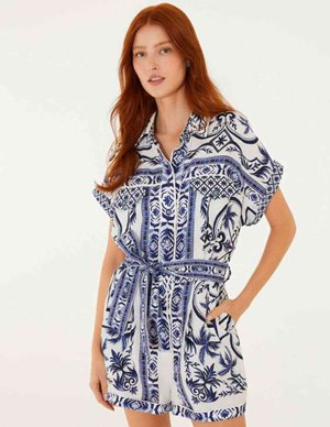 Farm Rio wonderful city romper - blue back