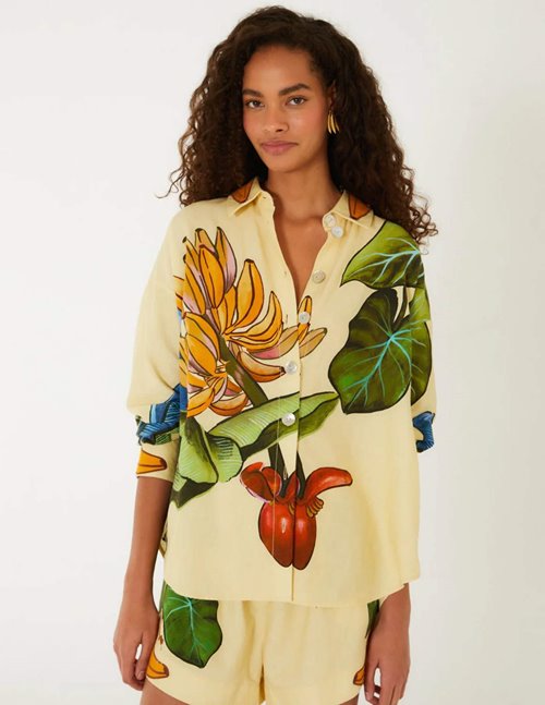 Farm Rio Banana grapes shirt - yellow