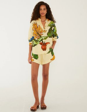 Farm Rio banana grapes shirt - yellow detail