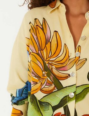 Farm Rio banana grapes shirt - yellow back
