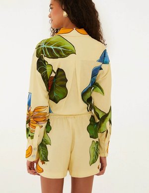 Farm Rio banana grapes shorts - yellow side
