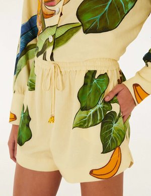 Farm Rio banana grapes shorts - yellow back