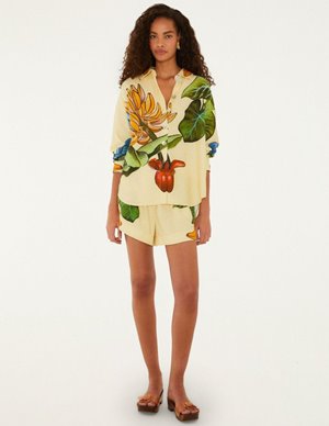Farm Rio banana grapes shorts - yellow