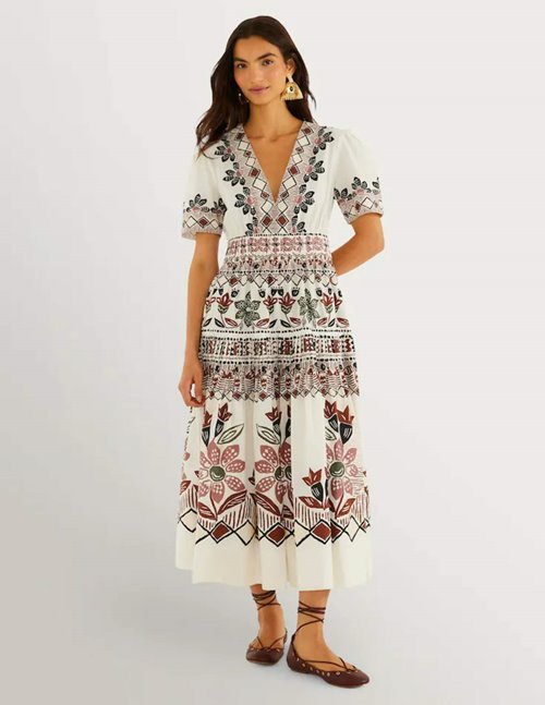 Farm Rio Ainika organic cotton dress - white