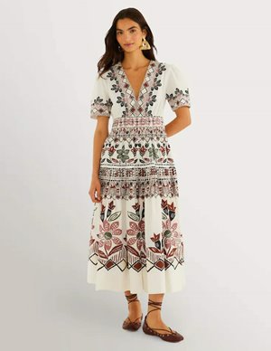 Farm Rio ainika organic cotton dress - white