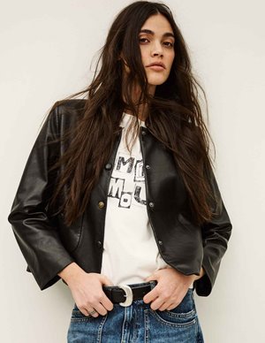 ba&sh mylos jacket - black detail